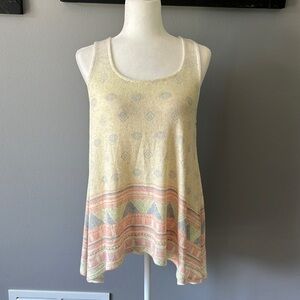Blu Pepper Knit Racerback Patterned Tank Top